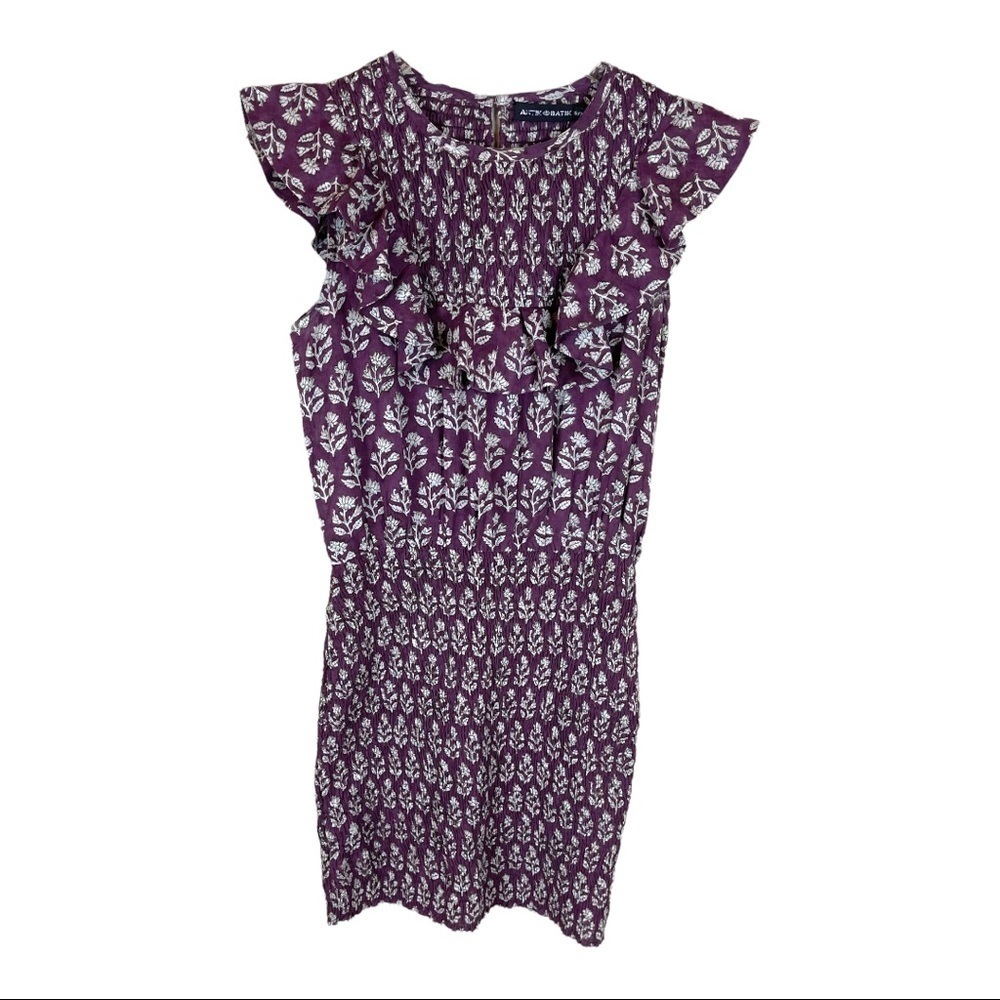 ANTIK BATIK FLORAL SMOCKED MINI DRESS
